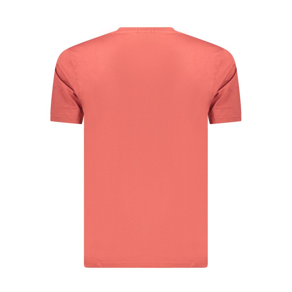 Coveri Moving Rosso Cotton Men's Shirt with button-down collar and long sleeves, displayed flat on a white background.
