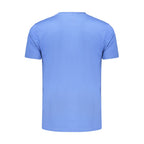 Blue cotton men's T-shirt by Coveri Moving with a simple, comfortable fit and classic crew neckline.