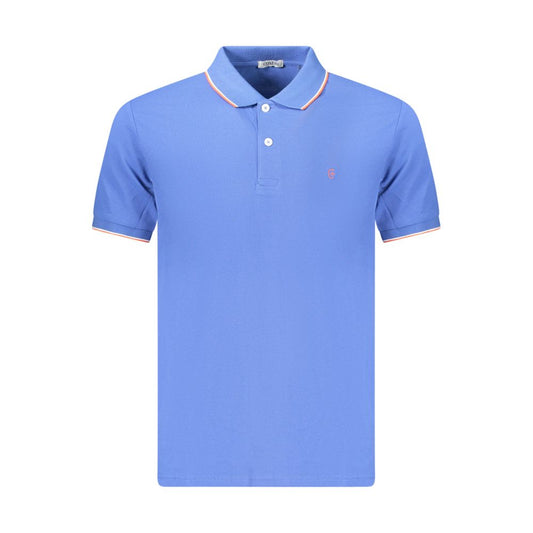 Coveri Moving Blue Cotton Men's Polo Shirt Coveri Moving