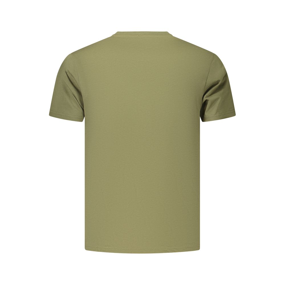 Coveri Moving Verde Cotton Men's T-Shirt showing a green cotton T-shirt with a relaxed fit and simple design.