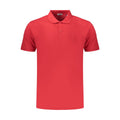 Red cotton men's polo shirt by Coveri Moving, featuring a classic collar and short sleeves.