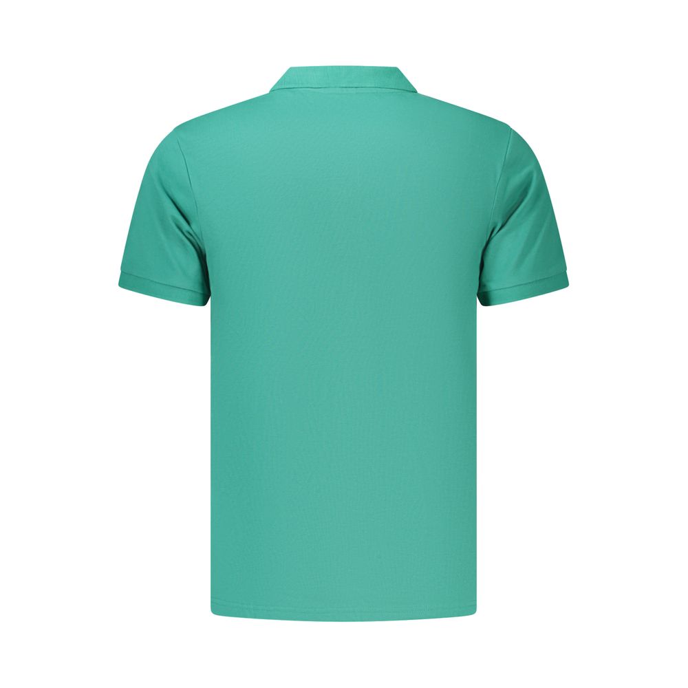 Green cotton men's polo shirt by Coveri Moving, featuring a classic fit and subtle logo detail.