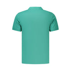 Green cotton men's polo shirt by Coveri Moving, featuring a classic fit and subtle logo detail.
