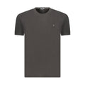 Black cotton men's T-shirt by Coveri Moving, featuring a classic fit and simple design, shown flat on a white background.
