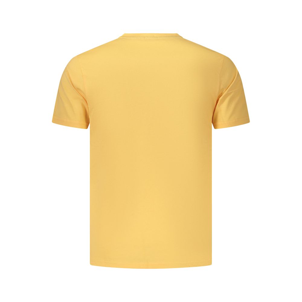 Orange cotton men's T-shirt by Coveri Moving with a casual fit and simple design, shown laid flat on a white background.