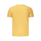 Orange cotton men's T-shirt by Coveri Moving with a casual fit and simple design, shown laid flat on a white background.