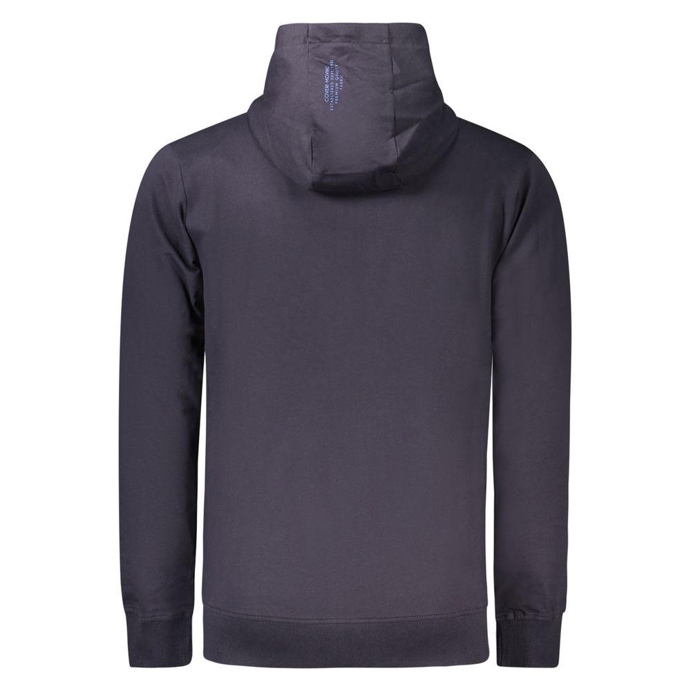 Coveri Moving blue cotton men's sweatshirt with a relaxed fit, featuring a crew neckline and subtle branding details.