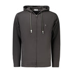 Black cotton men's sweatshirt by Coveri Moving with a relaxed fit and simple design, shown on a plain background.
