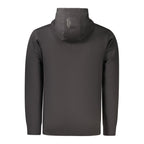 Black cotton men's sweatshirt by Coveri Moving, featuring a comfortable fit and minimalist design.