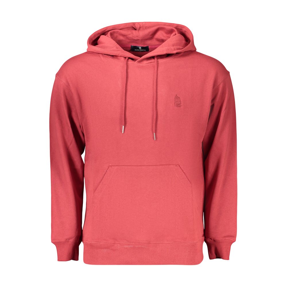 Red cotton men's sweatshirt by Marina Yachting with a comfortable fit and classic design, shown on a plain background.