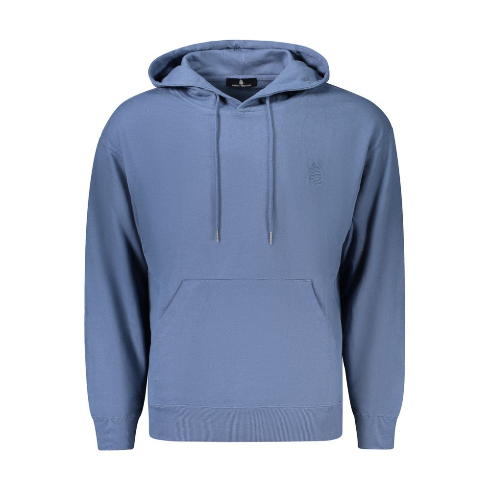 Blue cotton men's sweatshirt by Marina Yachting, featuring a casual fit and crew neckline, displayed on a hanger.