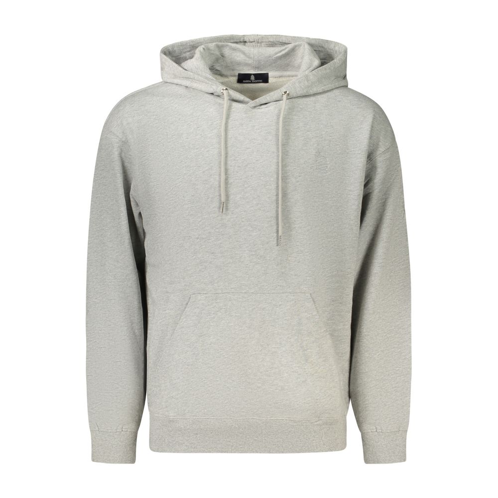 Marina Yachting gray cotton men's sweatshirt with crew neck and long sleeves, casual style and comfortable fit.