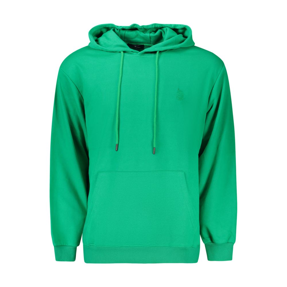 Green cotton men's sweatshirt by Marina Yachting, showcasing a casual fit and comfortable fabric with a round neckline.