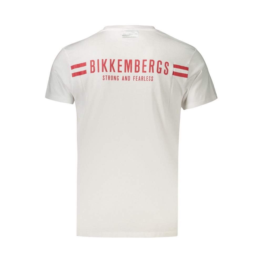 Bikkembergs White Cotton Mens T-Shirt Bikkembergs