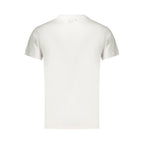 White cotton men's T-shirt by Bikkembergs, featuring a classic fit and minimal design, shown on a plain background.