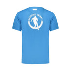 Bikkembergs Azzurro cotton men's T-shirt with a casual fit and short sleeves, featuring a simple, solid blue design.