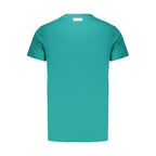 Green cotton men's T-shirt by Bikkembergs, featuring a casual fit and subtle logo detail on the front.