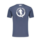 Blue cotton men's T-shirt by Bikkembergs, featuring a classic fit and simple crew neckline.
