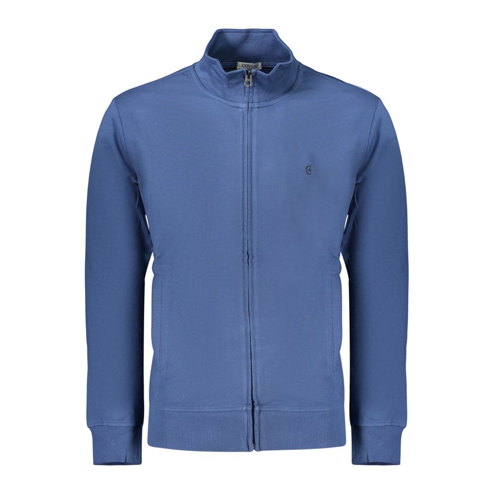 Blue cotton men's sweatshirt by Coveri Moving featuring a comfortable fit and subtle branding, displayed on a plain background.
