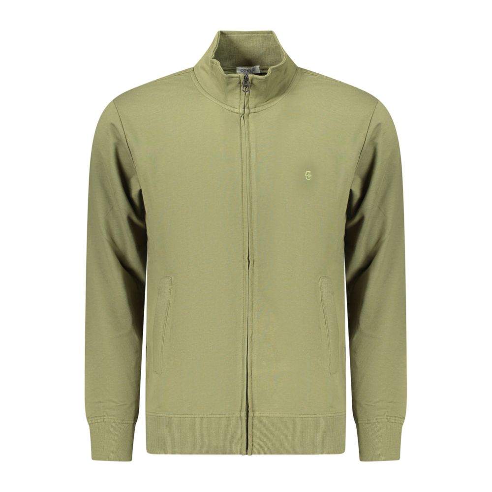 Green cotton men's sweatshirt by Coveri Moving with a casual fit and subtle design, shown on a plain background.