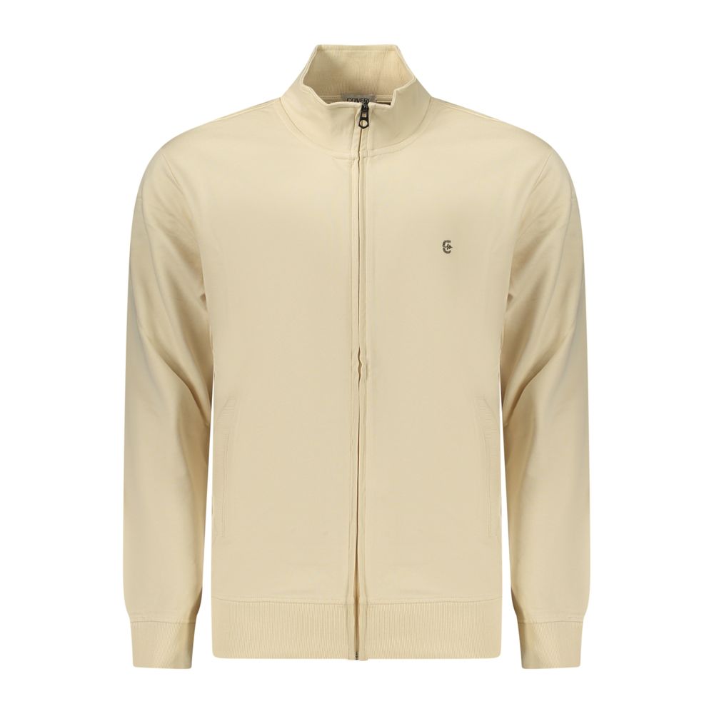 Beige cotton men's sweatshirt by Coveri Moving featuring a comfortable fit and casual style, ideal for everyday wear.