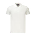 Norway 1963 white cotton men's polo shirt displayed on a hanger, featuring a classic collar and short sleeves.