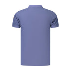 Norway 1963 blue cotton men's polo shirt with a classic collar and short sleeves, displayed on a plain background.