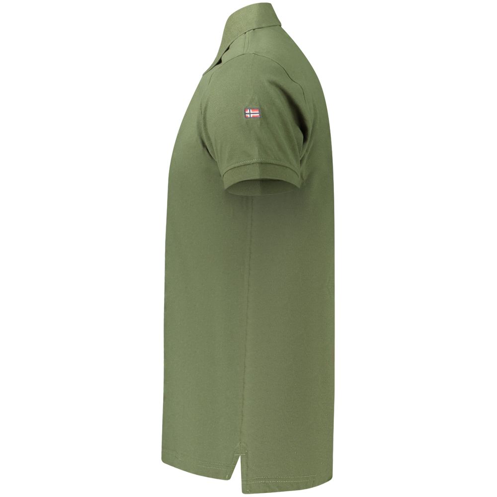 Norway 1963 Verde cotton men's polo shirt with a classic collar and short sleeves, displayed on a plain background.