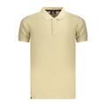 Men's beige cotton polo shirt by Norway 1963, featuring a classic collar and short sleeves.