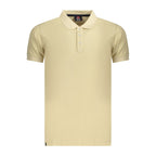 Men's beige cotton polo shirt by Norway 1963, featuring a classic collar and short sleeves.