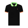 Black cotton men's polo shirt from Norway 1963, featuring a classic fit and short sleeves.