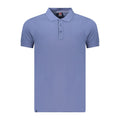 Men's Norway 1963 blue cotton polo shirt with a classic collar and short sleeves, displayed on a plain background.