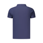 Norway 1963 blue cotton men's polo shirt with collar and short sleeves, casual style for everyday wear