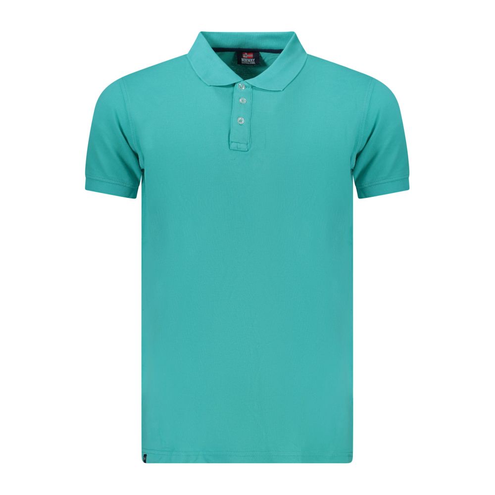 Norway 1963 Azzurro cotton men's polo shirt with a classic collar and short sleeves, in light blue color.