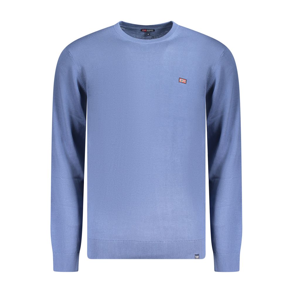 Norway 1963 blue cotton men's shirt with a classic collar and button-down front, displayed on a neutral background.