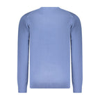 Men's Norway 1963 blue cotton shirt with a classic collar and button-front design, shown on a hanger.