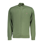 Norway 1963 Verde cotton men's cardigan featuring a button-up front and ribbed cuffs, stylish and comfortable for everyday wear.