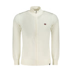 White cotton men's sweater by Norway 1963, featuring a classic fit and smooth knit texture.