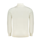 White cotton men's sweater by Norway 1963 featuring a classic crew neck and a smooth, comfortable fit.