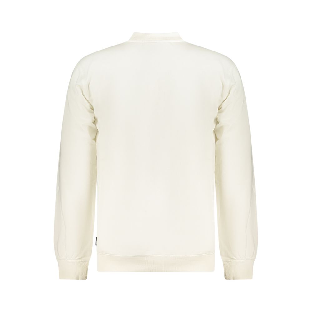 White cotton men's sweatshirt by Fila, featuring a classic crewneck design and subtle branding on the chest.