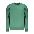 Fila Verde cotton men's sweatshirt displayed on a hanger, featuring a classic crew neck and relaxed fit.