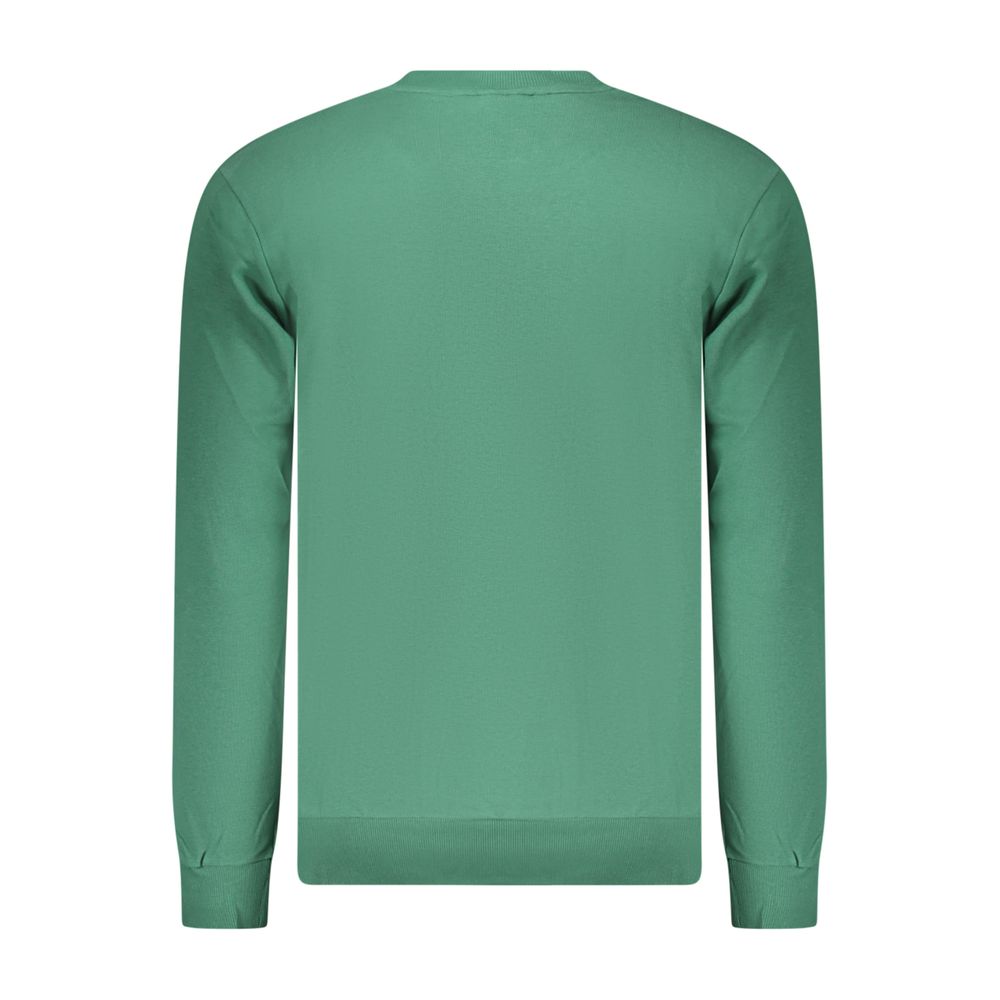 Green Fila cotton men's sweatshirt displayed flat, showing its classic crewneck and relaxed fit.