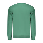 Green Fila cotton men's sweatshirt displayed flat, showing its classic crewneck and relaxed fit.