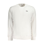 White Fila men's cotton sweatshirt with a classic fit and logo detail on the chest, displayed on a plain background.