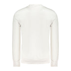 White Fila men's cotton sweatshirt with crew neck and long sleeves, casual athletic style.