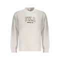 White Fila men's cotton sweatshirt with a classic fit, featuring the Fila logo on the chest and ribbed cuffs and hem.