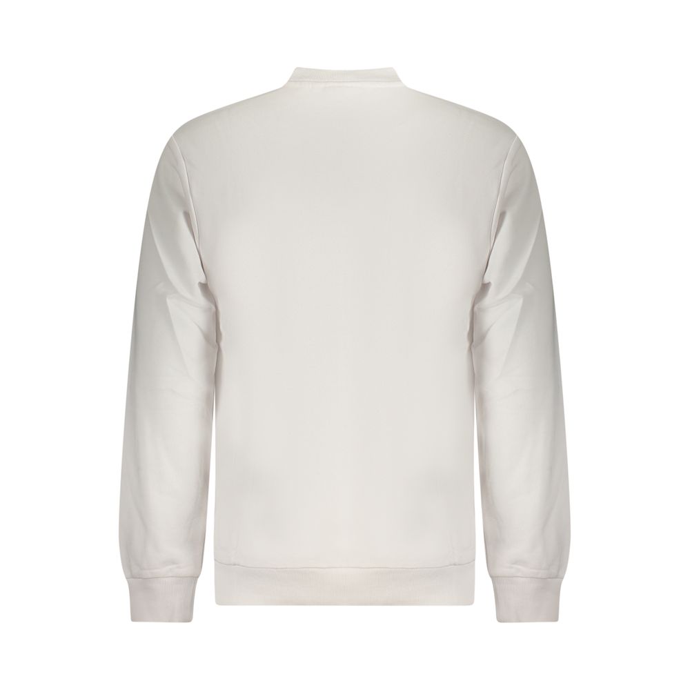 White cotton men's sweatshirt by Fila, featuring a classic fit and subtle branding, displayed on a neutral background.