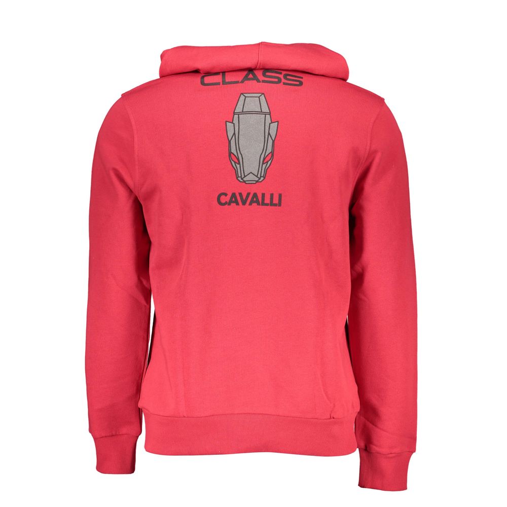 Cavalli Class Rosso Cotton Mens Sweatshirt Cavalli Class