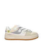 Barrow beige leather low top sneakers with white rubber soles and stylish laces, casual footwear for everyday wear.