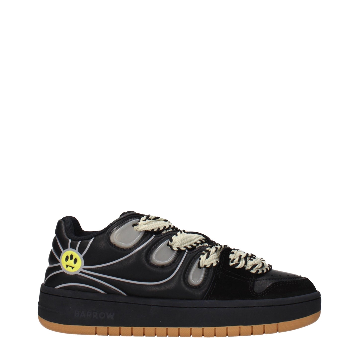 Barrow Black Leather Low Top Sneakers Barrow